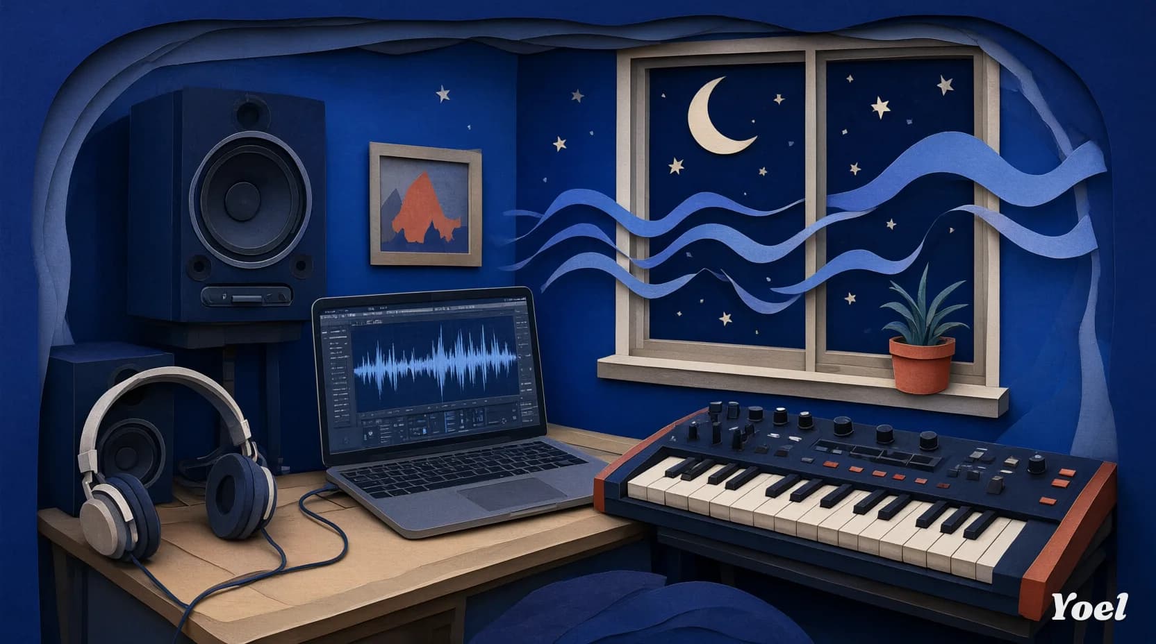 Studio musik kecil di kamar tidur